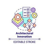 Symbol für architektonisches Innovationskonzept. Art der Innovation im Unternehmertum abstrakte Idee dünne Linie Illustration. isolierte Umrisszeichnung. editierbarer Strich. vektor