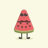 Illustration von Doodle-Wassermelonen-Freestyle. kostenloser Vektor, editierbar. vektor