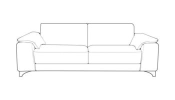 sofa oder couch line art illustrator. umriss möbel für wohnzimmer. Vektor-Illustration. vektor