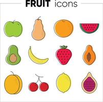Farbsymbole für Früchte vektor