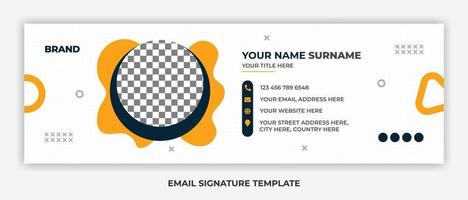 minimalistisches E-Mail-Signatur-Vorlagendesign oder E-Mail-Fußzeile und persönliches Social-Media-Cover vektor
