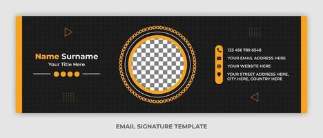 minimalistisches E-Mail-Signatur-Vorlagendesign oder E-Mail-Fußzeile und persönliches Social-Media-Cover vektor