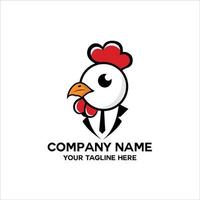 kyckling huvud logotyp med täcka vektor