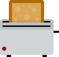 Toaster mit gebratenem Brot. Essenszubereitung. das element der küchenmaschine. Das Ziel ist es, Brot zu rösten. flache illustration der karikatur vektor