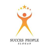 Erfolg Menschen Logo Vektor und Illustration