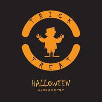 halloween logotyp med slogan mall vektor