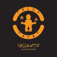 Halloween-Logo mit Slogan-Vorlage vektor