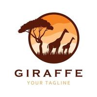 kreativ giraff logotyp med slogan mall vektor