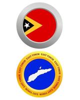 Schaltfläche als Symbol Osttimor Flagge und Karte auf weißem Hintergrund vektor