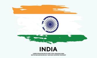farbenfroher verblasster professioneller Indien-Flaggen-Designvektor vektor