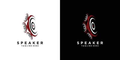 Lautsprecher-Soundsystem-Logo-Design mit kreativem Konzept-Premium-Vektor vektor