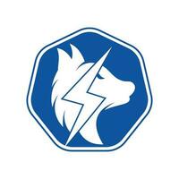 Donnerwolf-Logo-Design. Power, wildes Tier und Energie-Logo-Konzept-Icon-Vektor. vektor