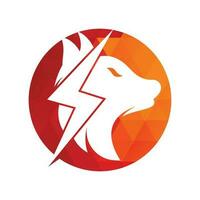 Donnerwolf-Logo-Design. Power, wildes Tier und Energie-Logo-Konzept-Icon-Vektor. vektor