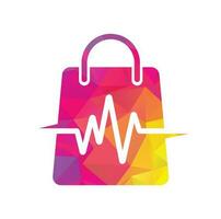 Puls-Shop-Logo-Vorlage-Design-Vektor. Logo der Gesundheitstasche entwirft Konzeptvektor. Gesundheits-Shop-Logo-Vorlage vektor