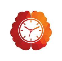 Brain Time-Vektor-Logo-Vorlage. Dieses Design verwendet ein Uhrensymbol. Zeit-Gehirn-Symbol-Logo-Design-Element vektor