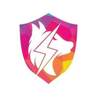 Donnerwolf-Logo-Design. Power, wildes Tier und Energie-Logo-Konzept-Icon-Vektor. vektor