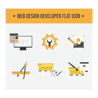 webb utveckling platt ikoner vektor design