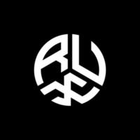 rux brev logotyp design på svart bakgrund. rux kreativa initialer bokstavslogotyp koncept. rux bokstavsdesign. vektor