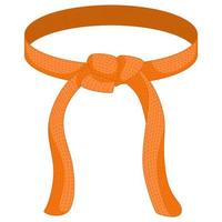 karate bälte orange färg isolerad på vit bakgrund. designikon för japansk kampsport i platt stil. vektor