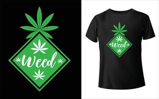 Marihuana-T-Shirt-Design, Marihuana-Vektor, Marihuana-Blatt. vektor