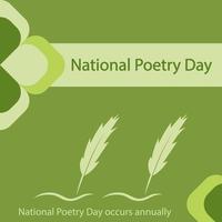 Der nationale Tag der Poesie konzentriert sich jährlich auf das Thema Veränderung vektor