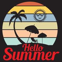 Hallo Sommer-Vektor-T-Shirt-Design vektor