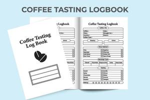 kaffe information logga bok interiör. kaffe smak och dryck typ tracker mall. interiör av en tidning. kaffe provsmakning information och bryggning metod anteckningsbok interiör. vektor