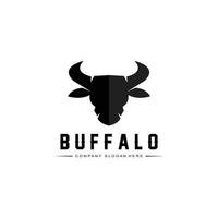 Bison-Stier-Büffel-Logo-Vektor-Symbol, Retro-Logo-Design für Nutztiere vektor