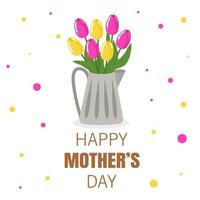 Happy Mothers Day Blumenkarte geeignet für Social Media Print Dekoration Einladungskarten und andere muttertagsbezogene Aktivitäten Vektorillustration vektor