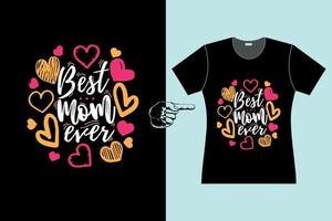 mors dag t-shirt design bäst mamma någonsin vektor