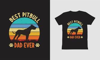 bester Pitbull-Vater aller Zeiten T-Shirt-Design. vektor