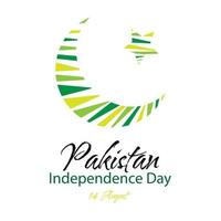 pakistan självständighetsdagen gratulationskort. lämplig för Pakistans självständighetsfirande vektor