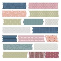 pastellmuster vintage washi tape zerrissenes papier mit zerrissener bunter clipart für aufkleber oder stationäre textur vektor