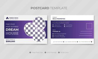 fastigheter vykort mall eller sociala medier design för företag vektor