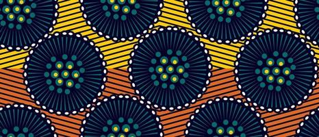 Afrikanisches ethnisches traditionelles Muster. nahtlose schöne kitenge, chitenge, holländischer wachsstil. Modedesign in bunt. geometrisches abstraktes Motiv. allgemein bekannt als Ankara-Drucke, afrikanische Wachsdrucke. vektor