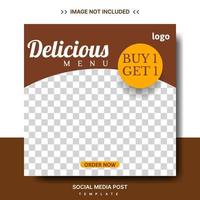 Food kulinarisches Social Media Post Template Design vektor