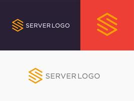 serverlogotypdesign för servervärd, datalagring hyra affärsvektorlogotyp, affärslogotypdesign vektor