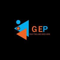 gep Brief Logo kreatives Design mit Vektorgrafik vektor