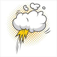 Cloud-ClipArt mit Comic- oder Cartoon-Konzept vektor