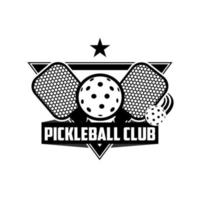 triangel pickleball gemenskap logotyp bricka på vit bakgrund vektor