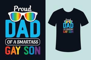 stolzer Vater eines schwulen Sohnstolzmonats-T-Shirt-Designs vektor
