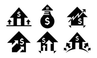 huspriser tillväxt ikon vektorbild vektor