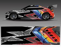 Auto-Aufkleber, grafischer Vektor-Wrap-Vinyl-Aufkleber. grafische abstrakte Streifendesigns für Rennfahrzeuge vektor