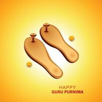 guru purnima feier auf guru paduka grußkartenhintergrund vektor