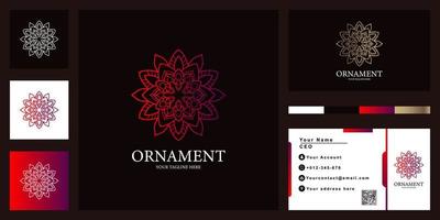 blumen-, boutique- oder ornament-luxus-logo-vorlagendesign mit visitenkarte. vektor