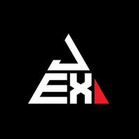 Jex-Dreieck-Buchstaben-Logo-Design mit Dreiecksform. Jex-Dreieck-Logo-Design-Monogramm. Jex-Dreieck-Vektor-Logo-Vorlage mit roter Farbe. Jex dreieckiges Logo einfaches, elegantes und luxuriöses Logo. vektor