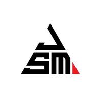jsm Dreiecksbuchstaben-Logo-Design mit Dreiecksform. Jsm-Dreieck-Logo-Design-Monogramm. jsm-Dreieck-Vektor-Logo-Vorlage mit roter Farbe. jsm dreieckiges Logo einfaches, elegantes und luxuriöses Logo. vektor