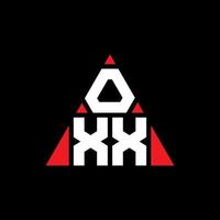 oxx-Dreieck-Buchstaben-Logo-Design mit Dreiecksform. Oxx-Dreieck-Logo-Design-Monogramm. Oxx-Dreieck-Vektor-Logo-Vorlage mit roter Farbe. oxx dreieckiges Logo einfaches, elegantes und luxuriöses Logo. vektor