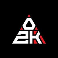 ozk Dreiecksbuchstaben-Logo-Design mit Dreiecksform. ozk-Dreieck-Logo-Design-Monogramm. ozk-Dreieck-Vektor-Logo-Vorlage mit roter Farbe. ozk dreieckiges Logo einfaches, elegantes und luxuriöses Logo. vektor