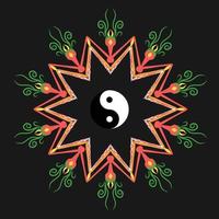 Yin Yang Karma Hintergrund abstrakte Mandala-Stil Illustration für Banner und Poster vektor